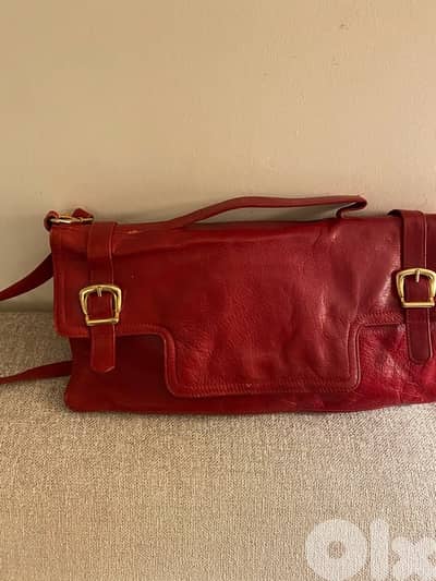 real leather Vintage red purse