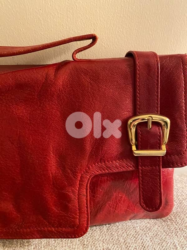 real leather Vintage red purse 7
