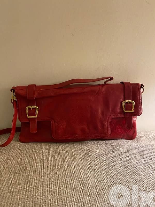 real leather Vintage red purse 8
