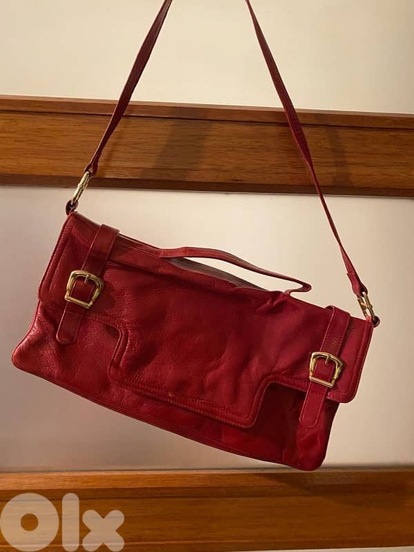 real leather Vintage red purse 10