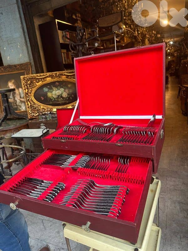 style Louis XV stainless stell silverware flatware set 85pcs 6