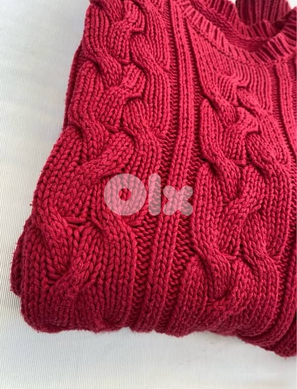 red cable knit cotton sweater 6
