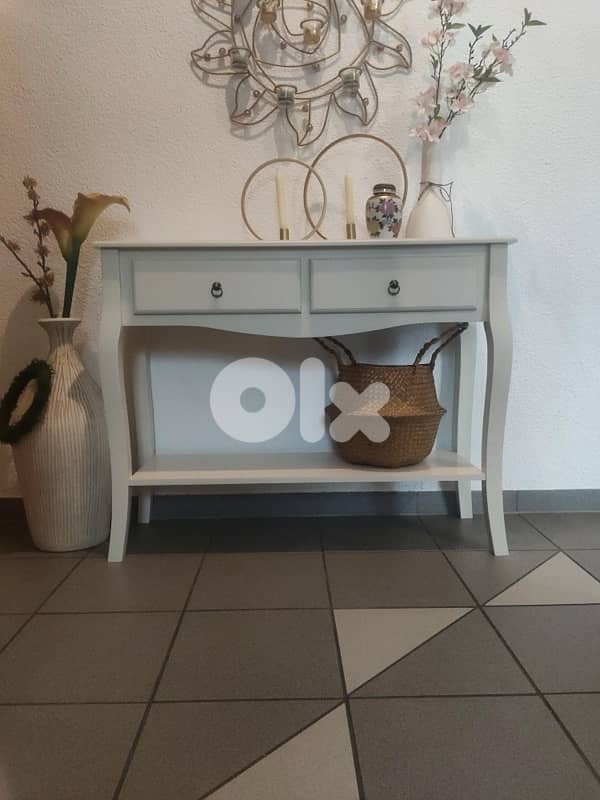 Modern Side Table with 2 Wooden Drawers 1