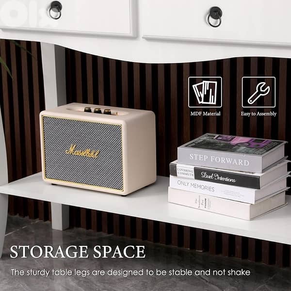 Modern Side Table with 2 Wooden Drawers 3