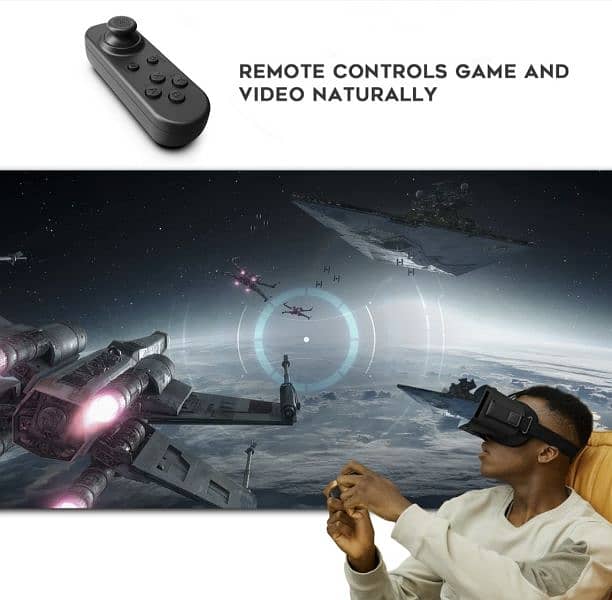 DESTEKV5 VR Headset with Bluetooth Controller for 4.7-6.8 inch 3