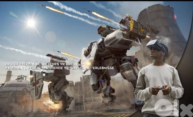 DESTEKV5 VR Headset with Bluetooth Controller for 4.7-6.8 inch 6