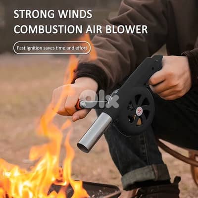 BBQ blower hand crank