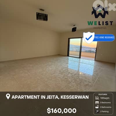 Apartment  for sale in Jeita  شقة للبيع في منطقة جعيتا