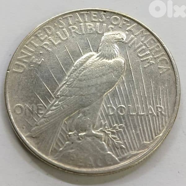 One peace Dollar 1923.26g Silver 100$ 1