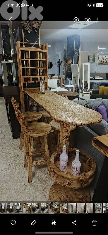 بار  خشب سويدي مع كراسي Bar with chairs