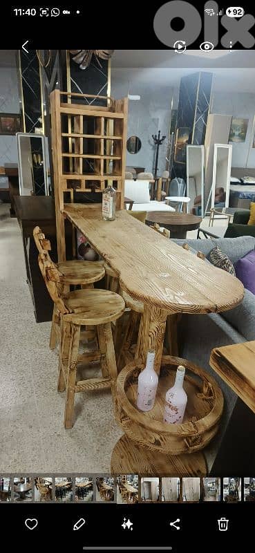 بار  خشب سويدي مع كراسي Bar with chairs 1