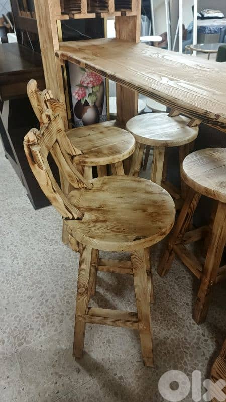 بار  خشب سويدي مع كراسي Bar with chairs 2