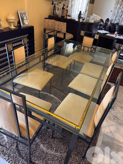 Glass dining table