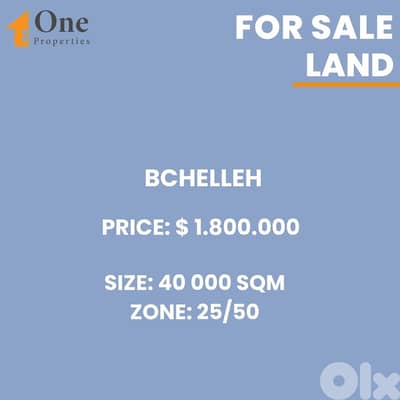 LAND FOR SALE IN BCHELLEH JBEIL
