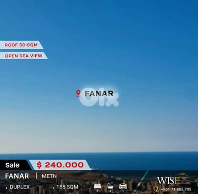 Stunning 155 SQM Duplex for SALE in Fanar With an Open Sea View!