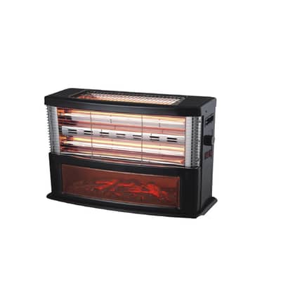 Quartz 2000W 3 Elements Heater + Fireplace Décor