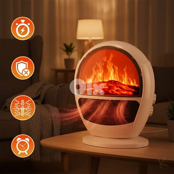 RAF Fan Heater 750W/1500W + Fireplace Décor 2