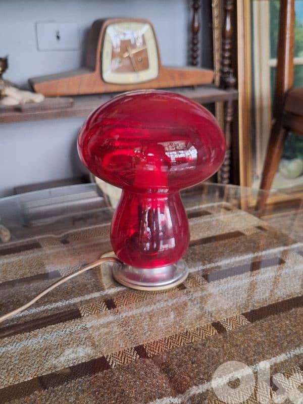 vintage mushroom shaped glass lamp 1