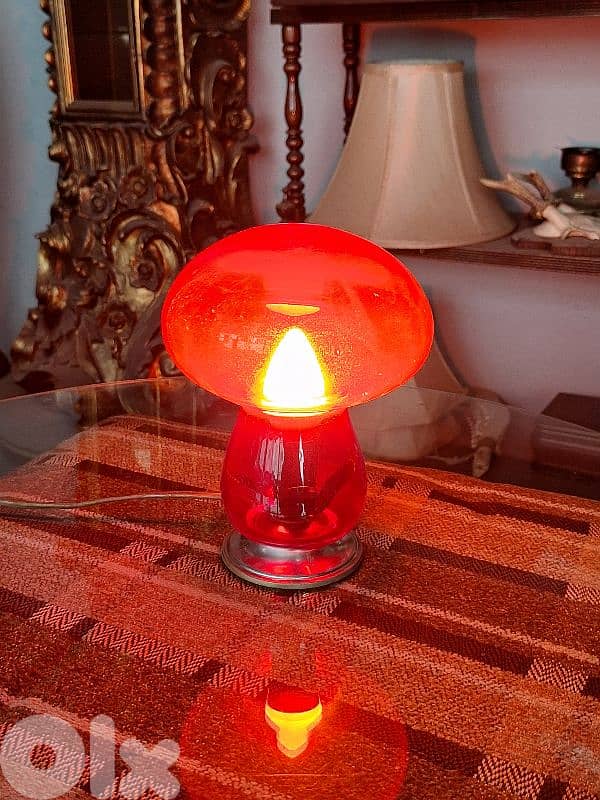 vintage mushroom shaped glass lamp 3