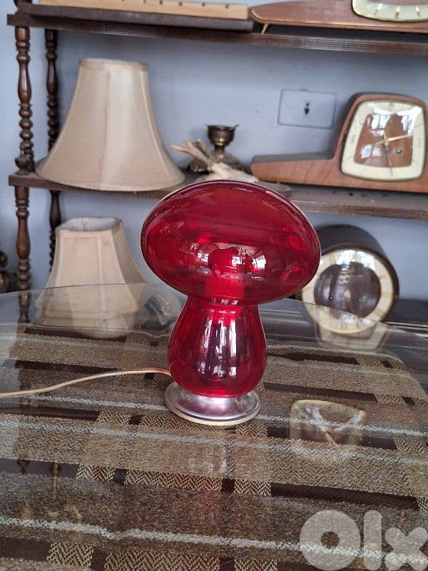 vintage mushroom shaped glass lamp 4