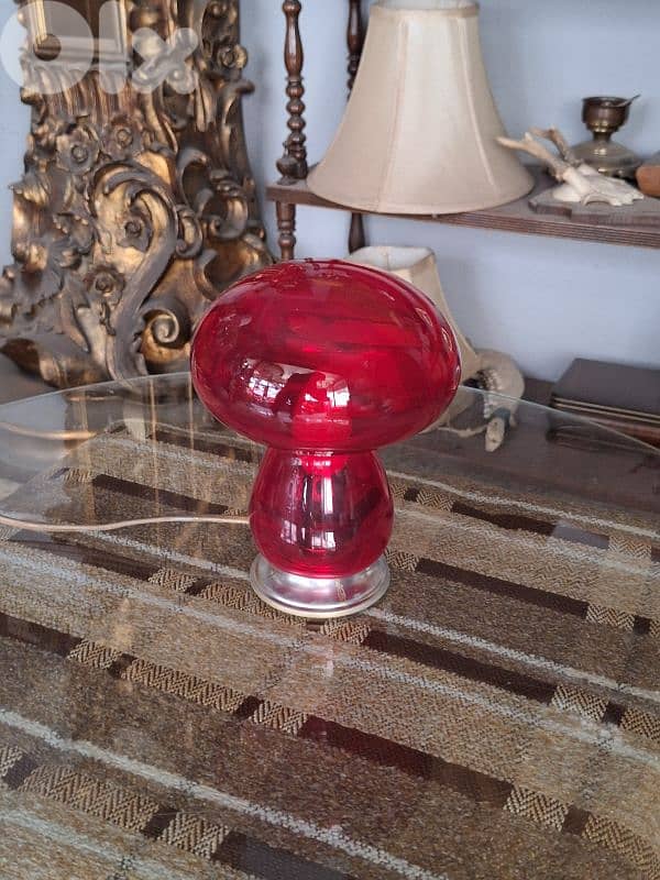 vintage mushroom shaped glass lamp 5