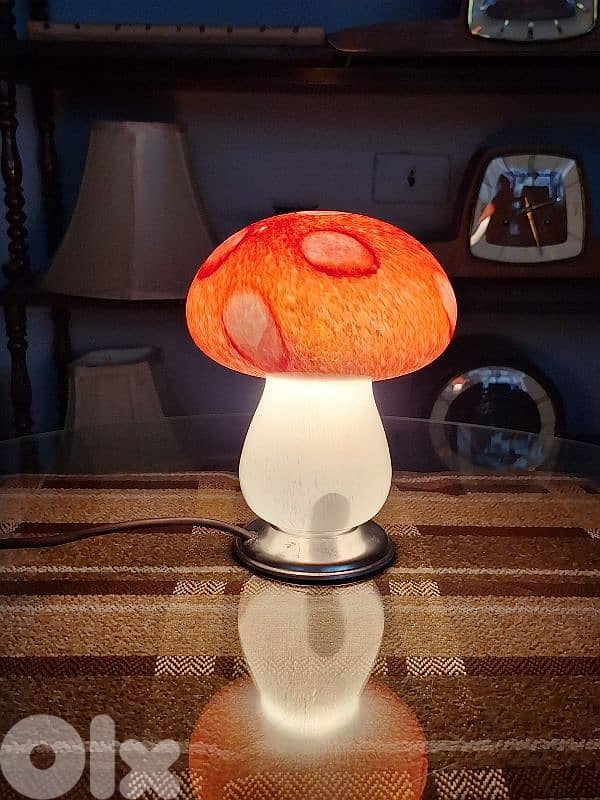 vintage italian mushroom shaped murano lamp 1