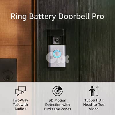 Ring Battery Doorbell Pro (newest model), 3D Motion, Head-to-Toe Video