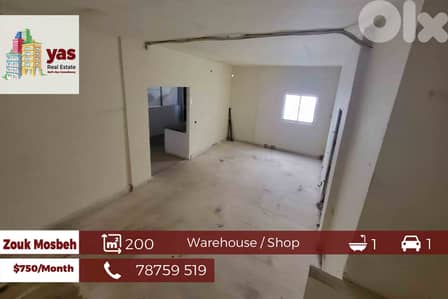 Zouk Mosbeh 200m2 | warehouse / Shop | Prime Area | rent | EL |