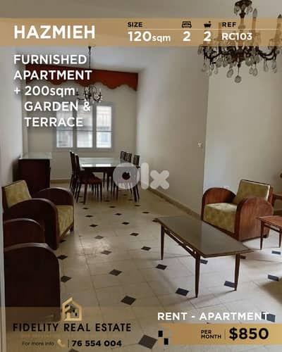 Apartment for rent in Hamzieh RC103 شقة  للإيجار في الحازمية