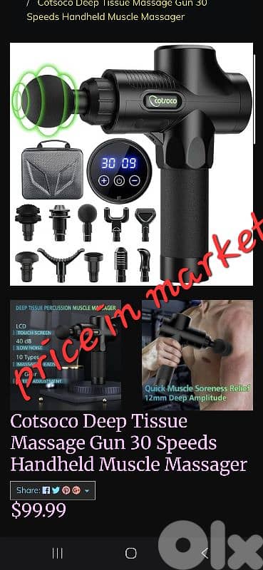 cotsoco Massage Gun-10 Massage Heads& 30 Speeds (original)/4$ delivery 1