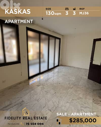 Apartment for sale in Kaskas MJ36 شقة  للبيع في قسقس