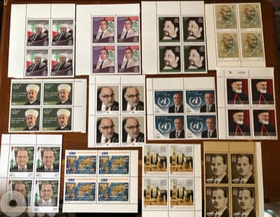 12 MNH Blocs of 4 Stamps Lebanon