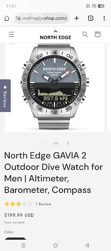 North edge gavia 2 diver watch