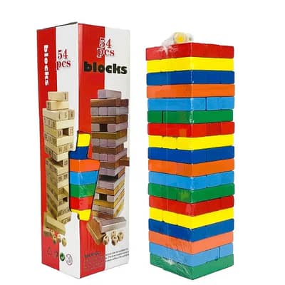 Tower Game – Multicolor Wooden Blocks Stacking