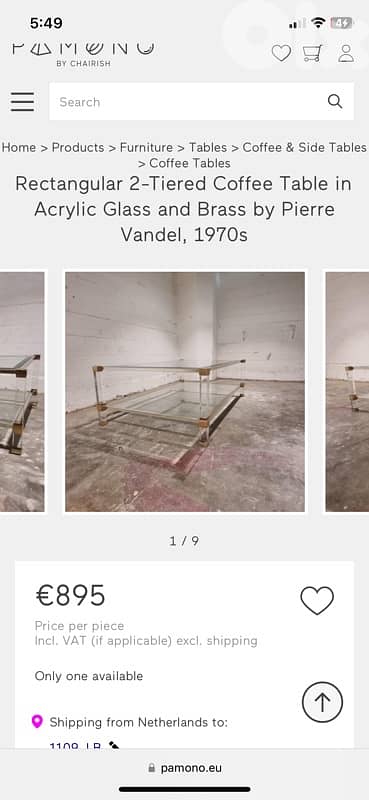 vintage rectangular table by Pierre vandel 1970s. 475$