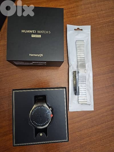 Huawei Watch 5 - 46mm HarmonyOS - Full Package + Stainless Steel Strap