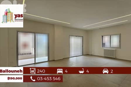Ballouneh 240m2 | Renovated | Well Lighted | Open View | Catch | TO |