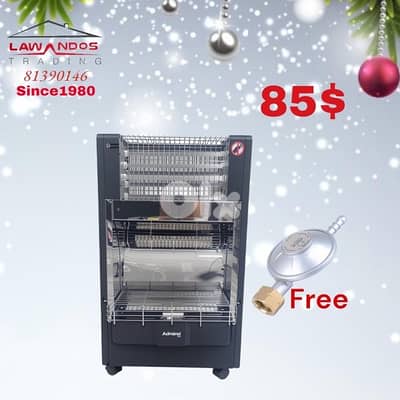Gas & electric heater ADMIRAL  مع ساعة غاز ايطالية