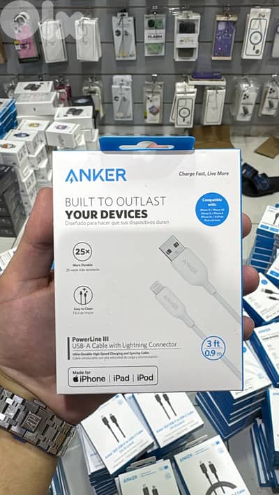 Anker powerline III usb-a to lighting cable 3ft white
