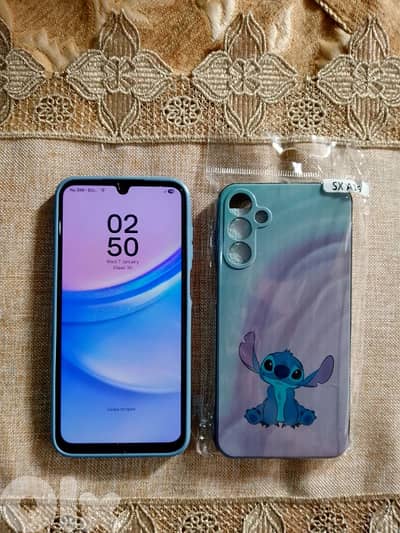 تلفون ماركة Samsung A15 معو تنين 2 كفرات مستعمل نضيف السعر 100$
