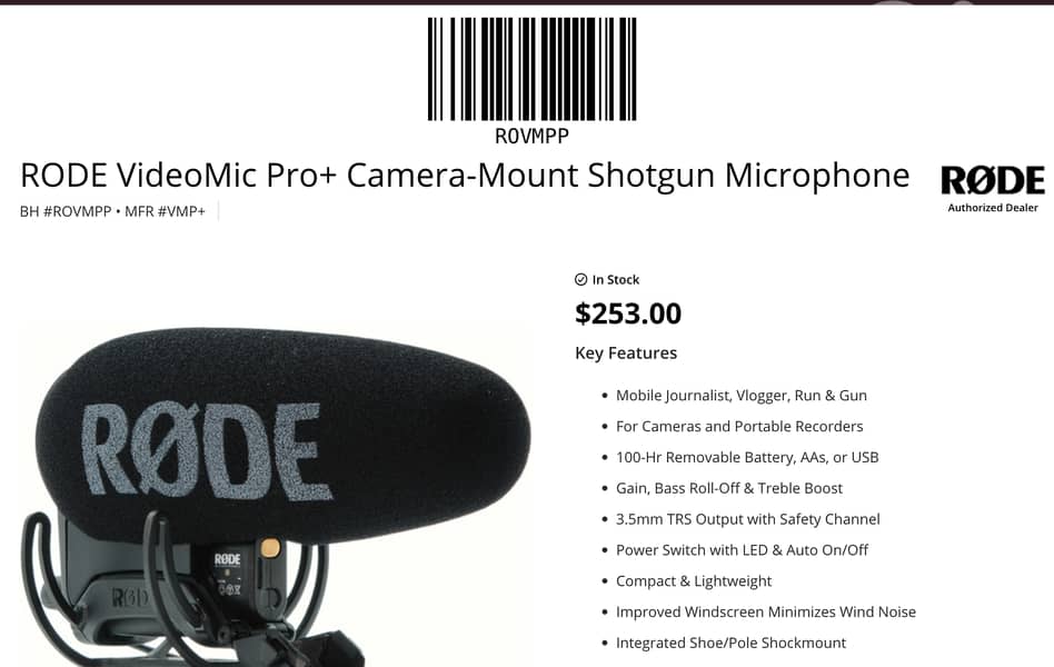 Camera bundle: Sony A6300_2 x lense (Zeiss+Sony) + Rode Microphone pro 7