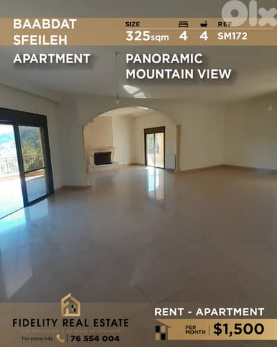 Apartment for rent in Baabdat SM172 شقة للإيجار في بعبدات