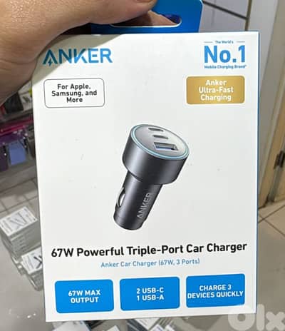 Anker 535 Car charger (67w) 3 ports