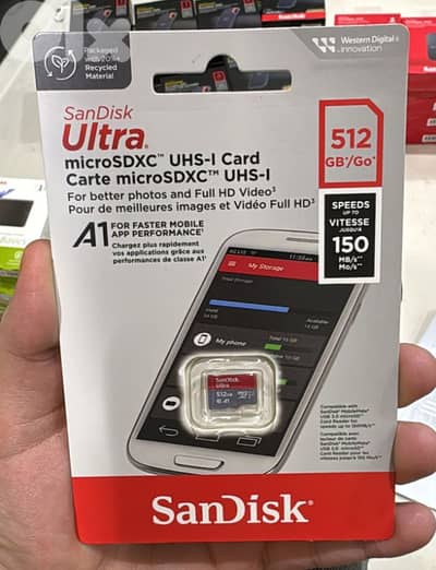 Sandisk ultra microsdxc uhs-I memory card 512gb speed up to 150MB/S