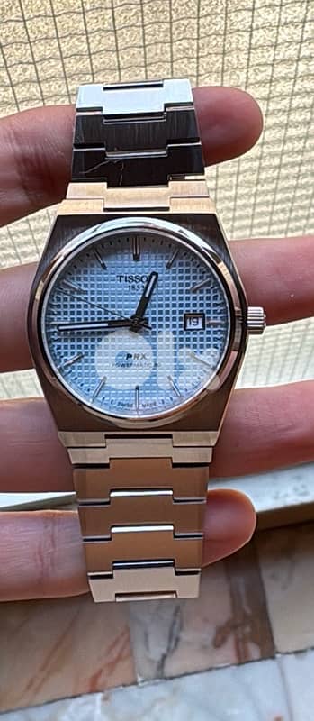 tissot prx ice blue automatic