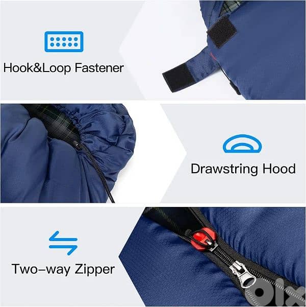 Forceatt Sleeping Bag 3~4 Seasons, -5°C Flannel and 20°C Polyester 4