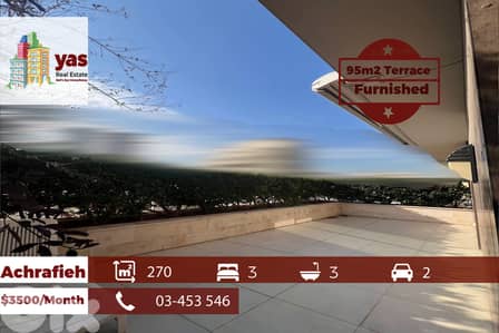 Achrafieh/Sassine 270m2 | 95m2 Terrace | Furnished | Sea View | OH