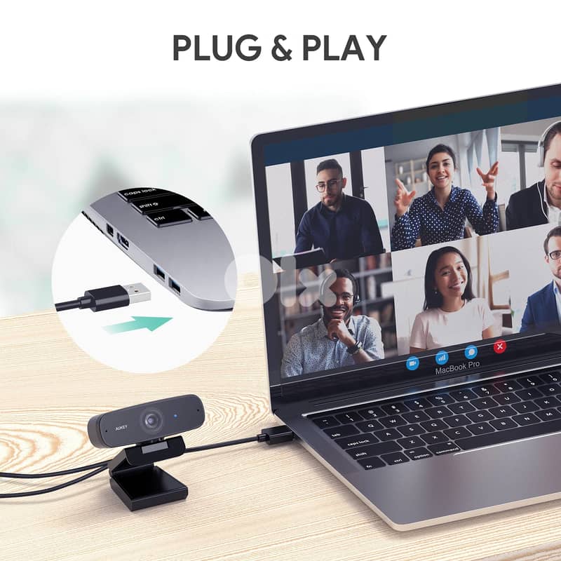 AUKEY 1080P Webcam with Microphone – Plug & Play 6
