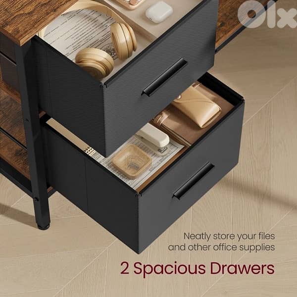 Corner Desk with Drawers and Monitor Stand 3