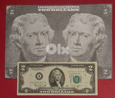 USA $2 Green seal 1976-A S/N A-04401857-A